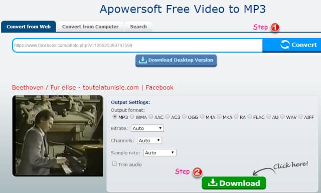 facebook video converter to mp3 online
