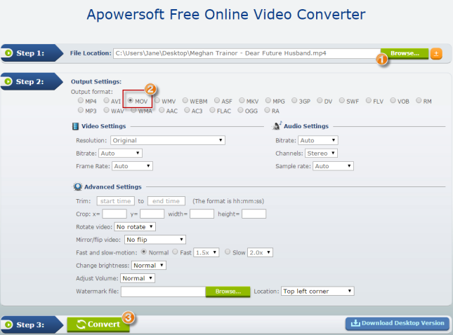 .mov to mp4 online free